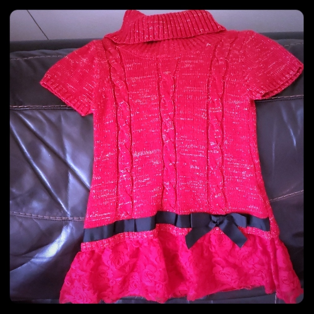 Red sweater dress